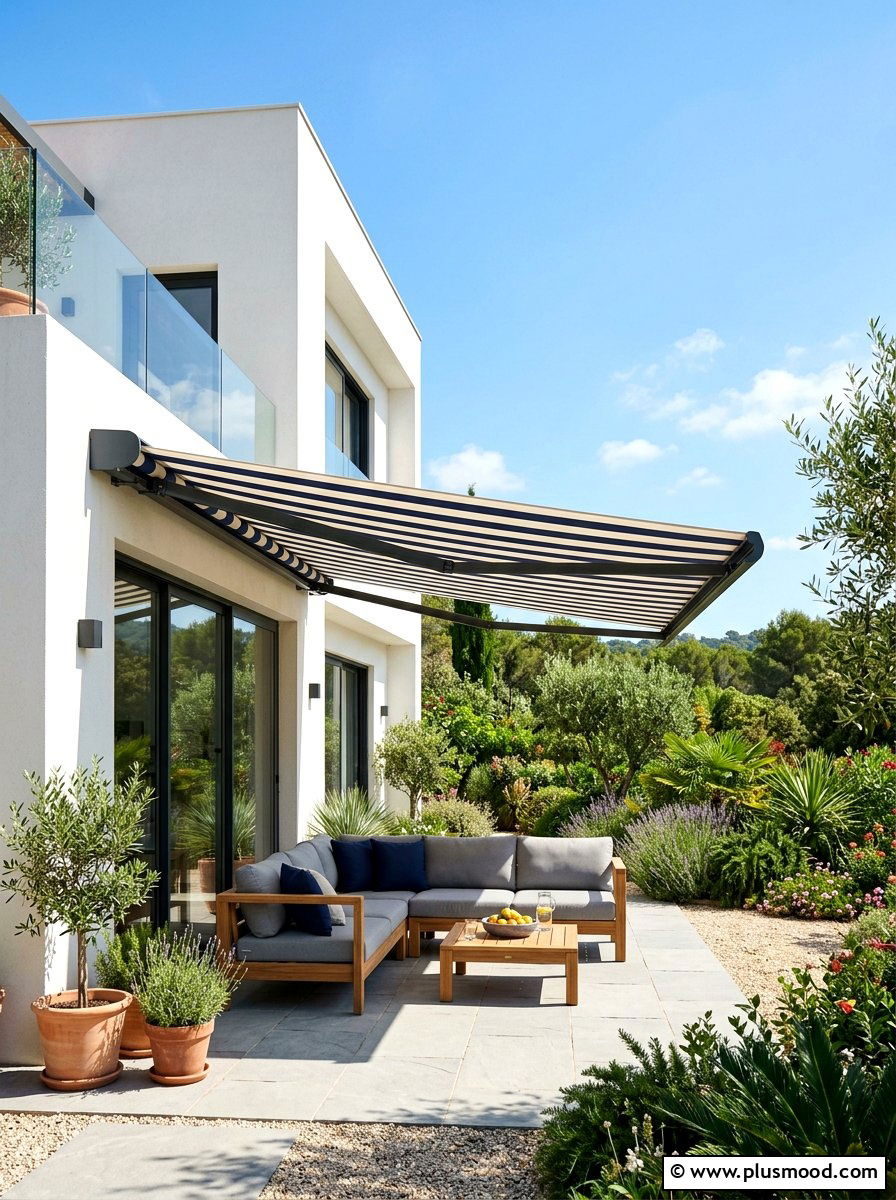 Retractable patio awning - 25 summer patio shade ideas