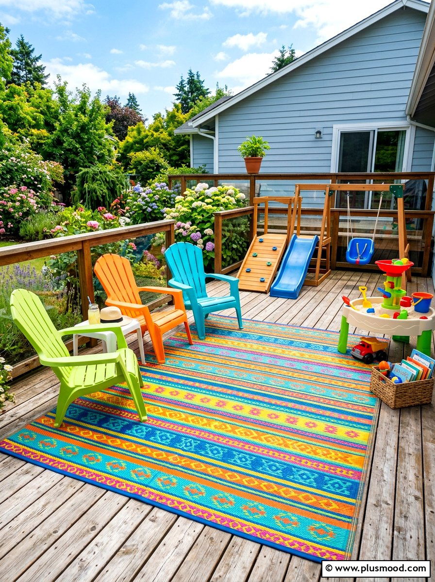 Reversible Plastic Straw Rug - 25 summer patio rug ideas