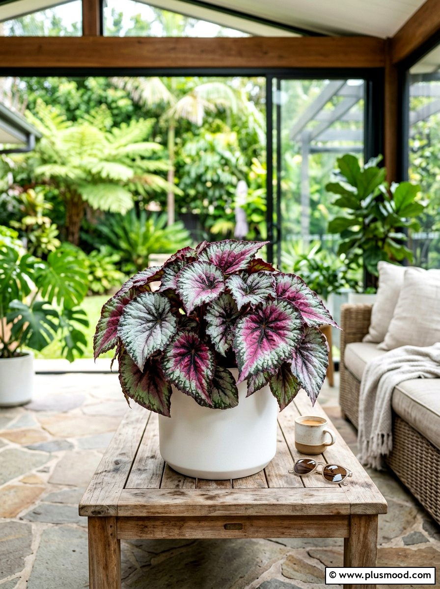 Rex Begonia Foliage Pot - 25 summer planter ideas for part shade