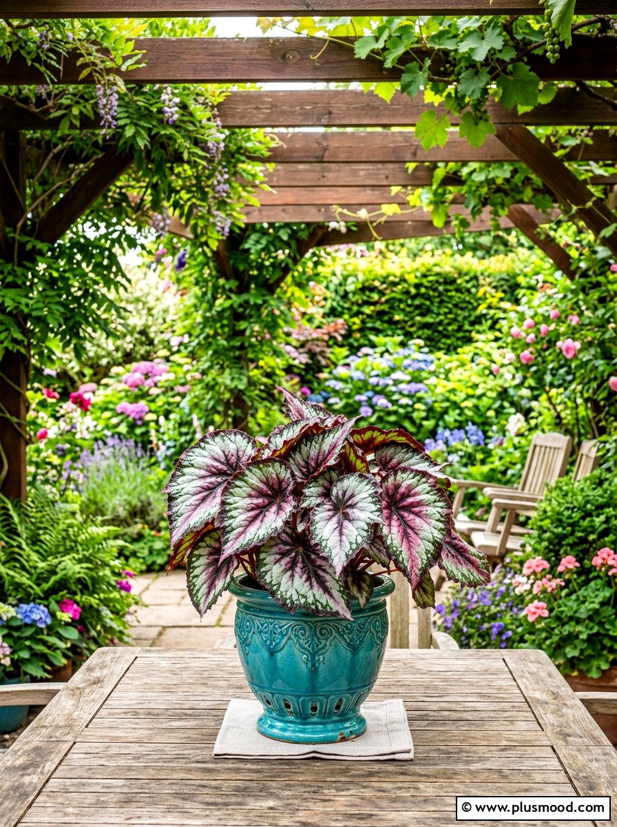 Rex begonia pot - 25 summer planter ideas for shade