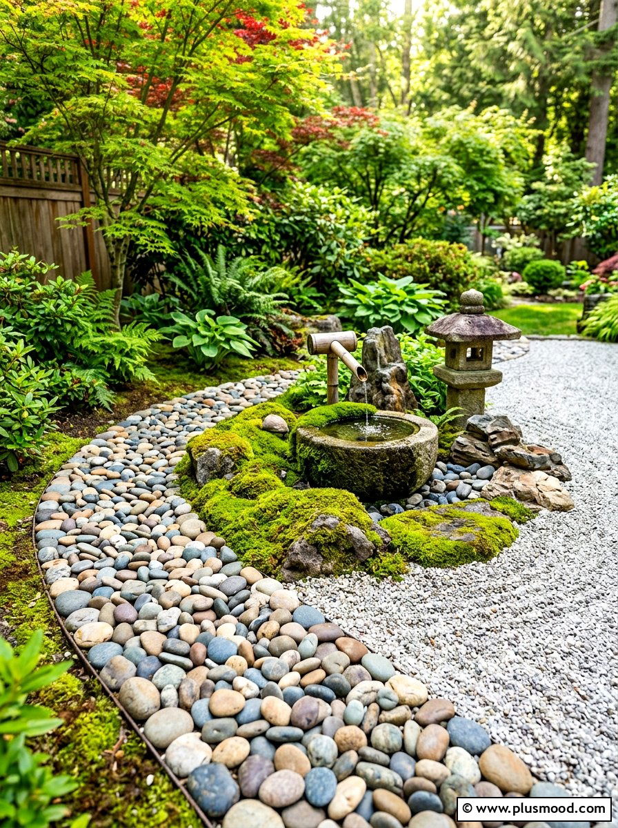 River Rock Edging - 25 summer garden edging ideas