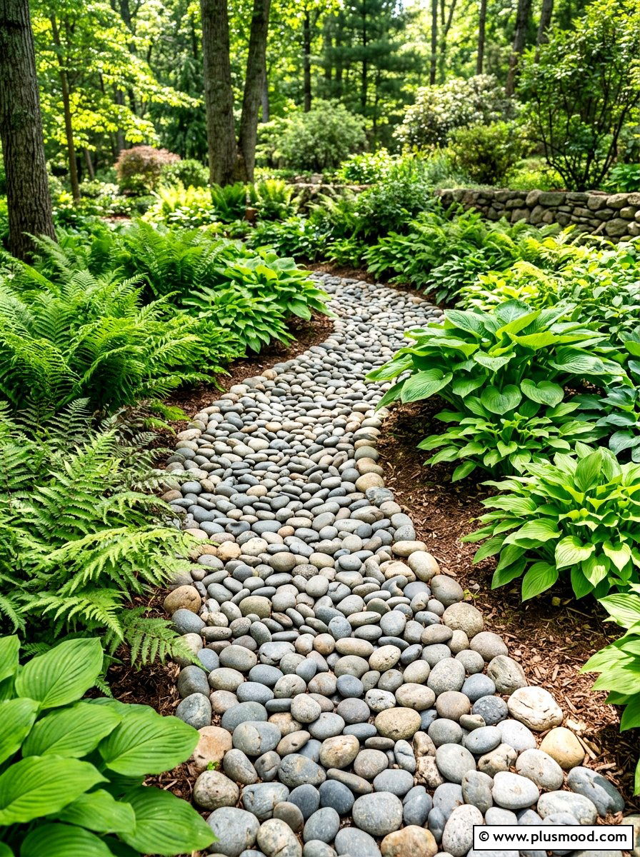 River Rock Path - 25 summer tidy front yard ideas