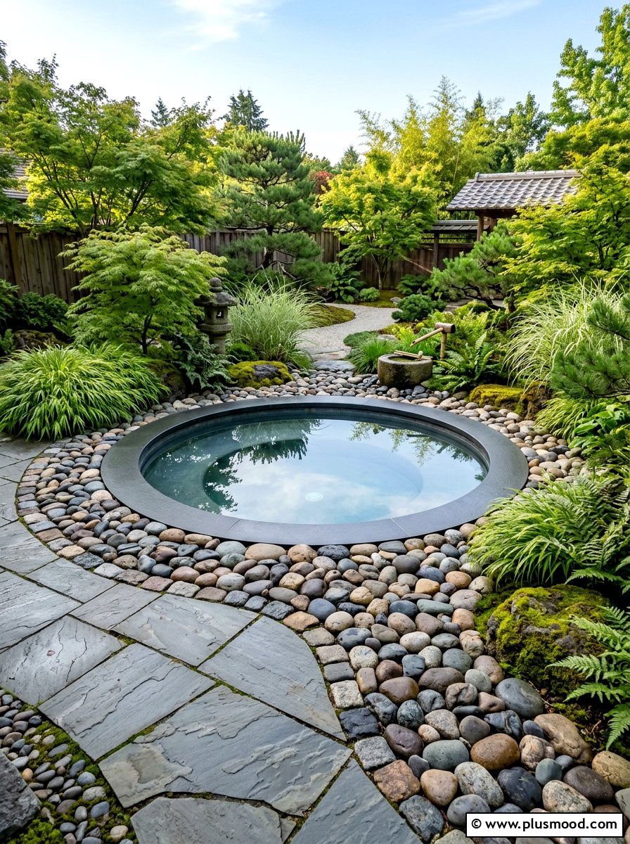 River rock border - 25 pool landscaping ideas with natural stone