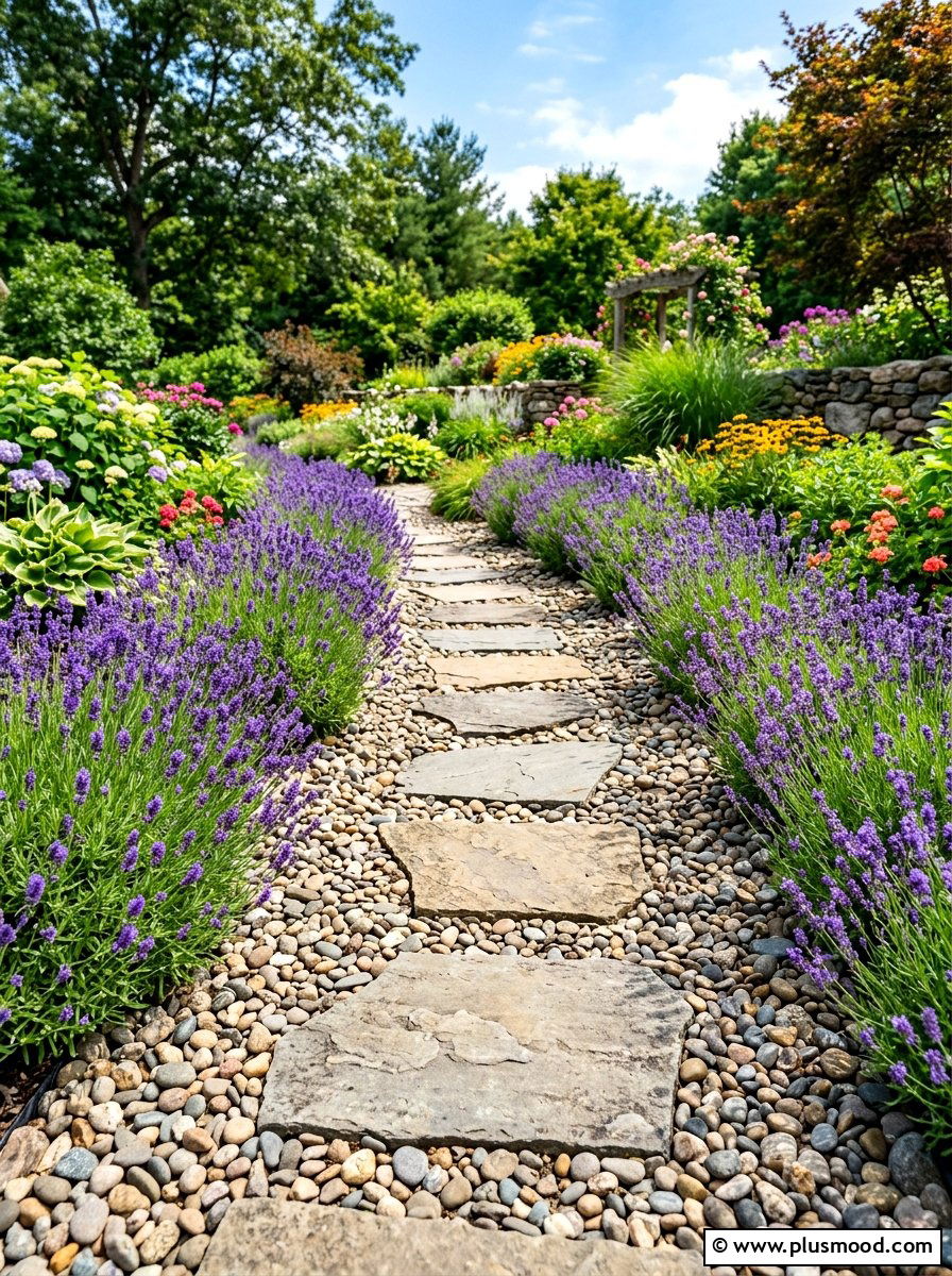 River rock garden pathway - 25 summer rock garden ideas