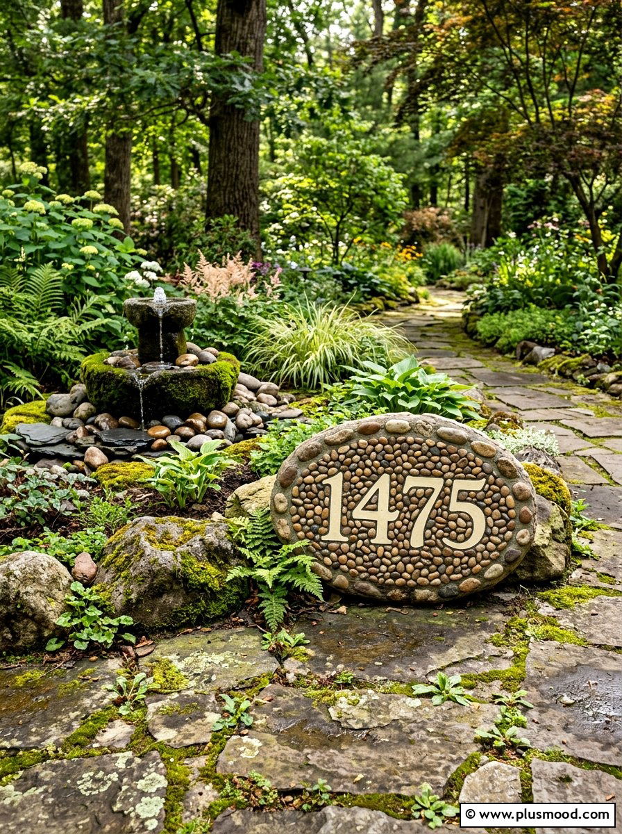 River stone mosaic address - 25 painted rock ideas for address markers