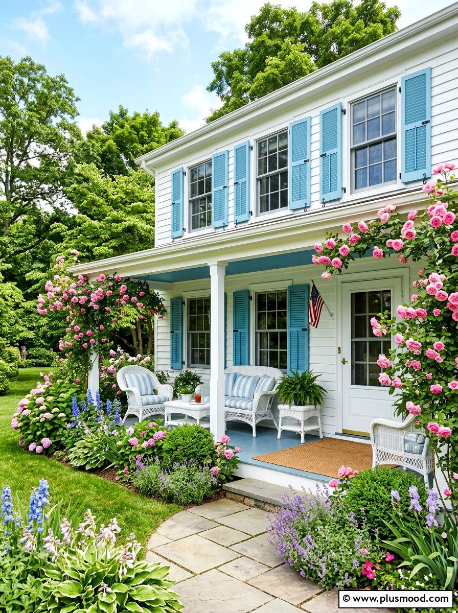 Robin Egg Blue Shutters Classic Home - 25 summer shutters color ideas