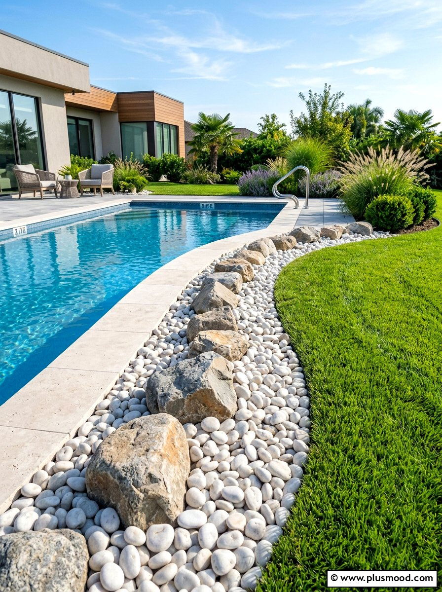Rock Border Around Pool - 25 pool landscaping ideas with boulders