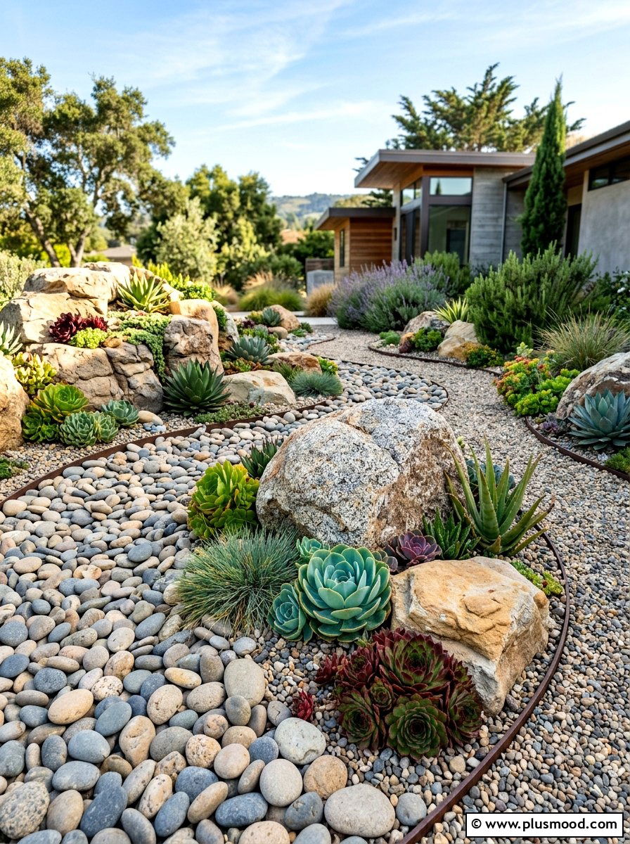 Rock Garden - 25 summer tidy front yard ideas