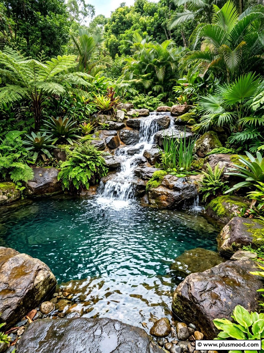Rock Pool Waterfall - 25 pool landscaping ideas for hot climates