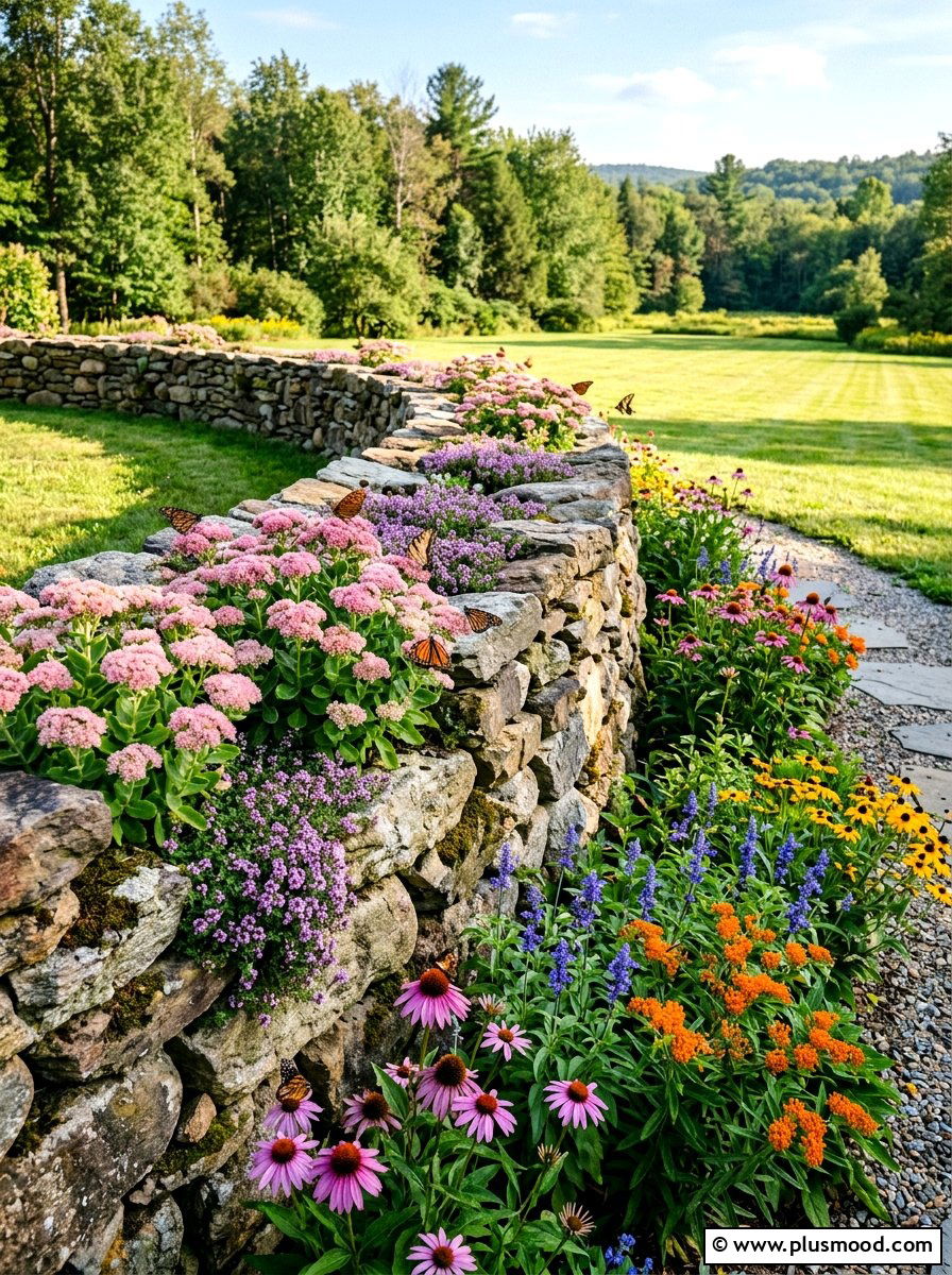 Rock Wall Butterfly Garden - 25 summer butterfly garden ideas