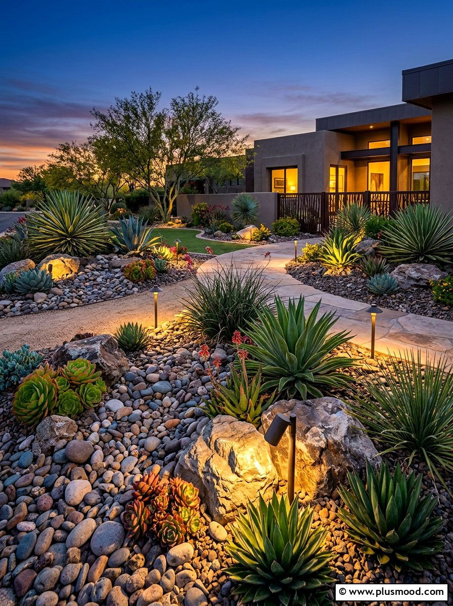 Rock garden spotlights - 25 summer landscape lighting ideas