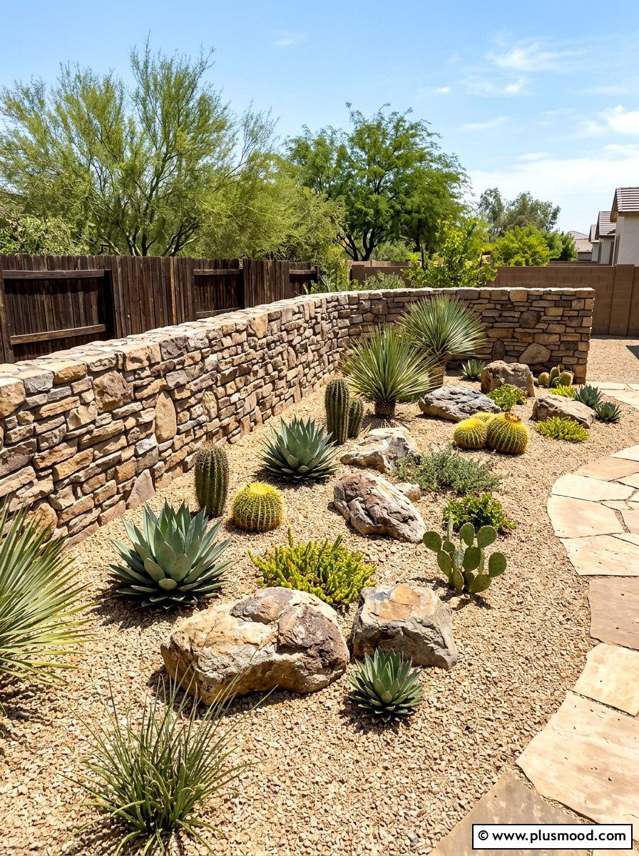 Rock garden stone wall - 25 small backyard ideas with stone wall