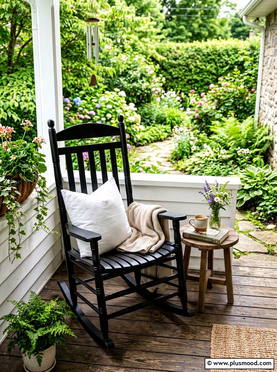 Rocking chair nook - 25 summer porch corner decor ideas