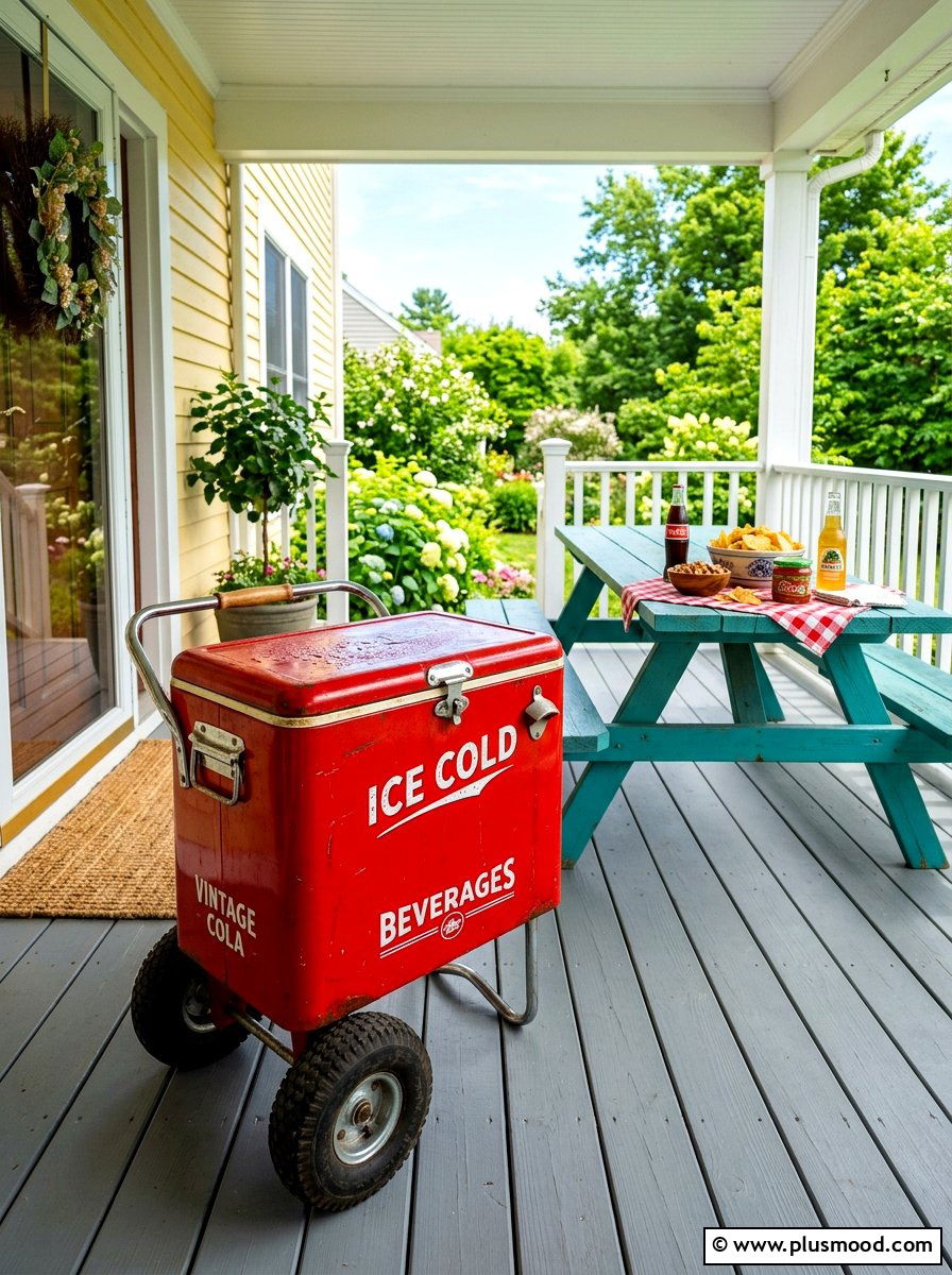 Rolling Beverage Cooler - 25 summer porch refresh for entertaining ideas