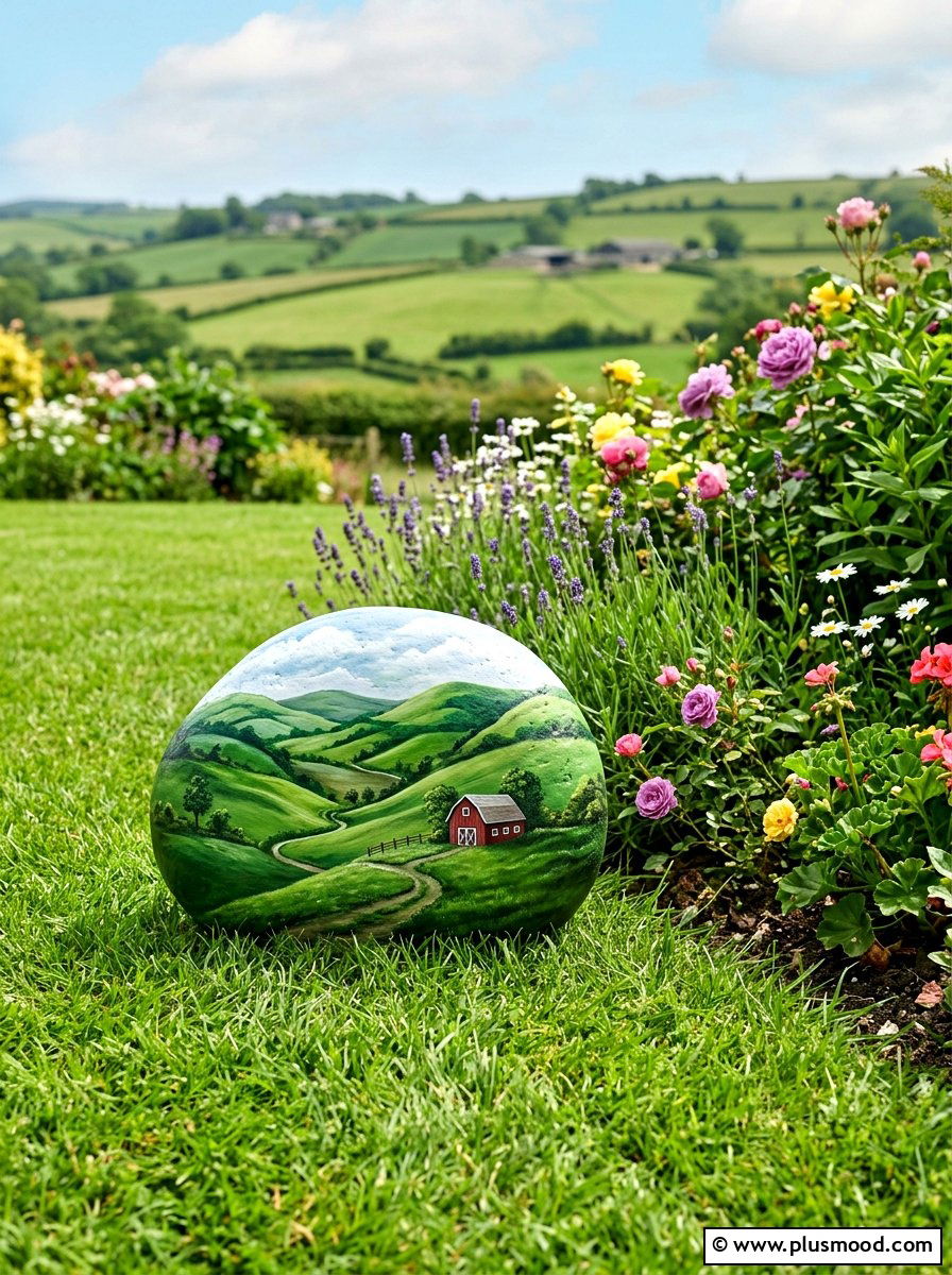 Rolling Green Hills - 25 painted rock ideas with landscapes