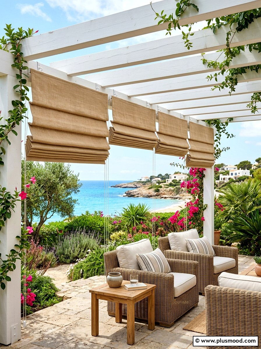 Roman shades - 25 summer poolside shade ideas