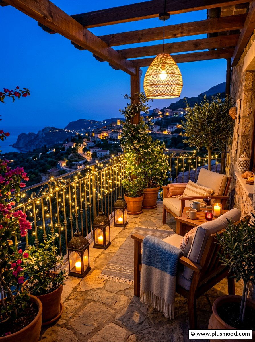 Romantic Balcony Lighting - 25 summer balcony refresh ideas