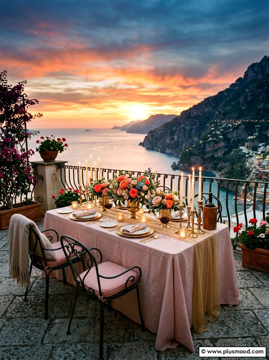 Romantic Sunset Dinner Table - 25 summer place setting ideas for summer