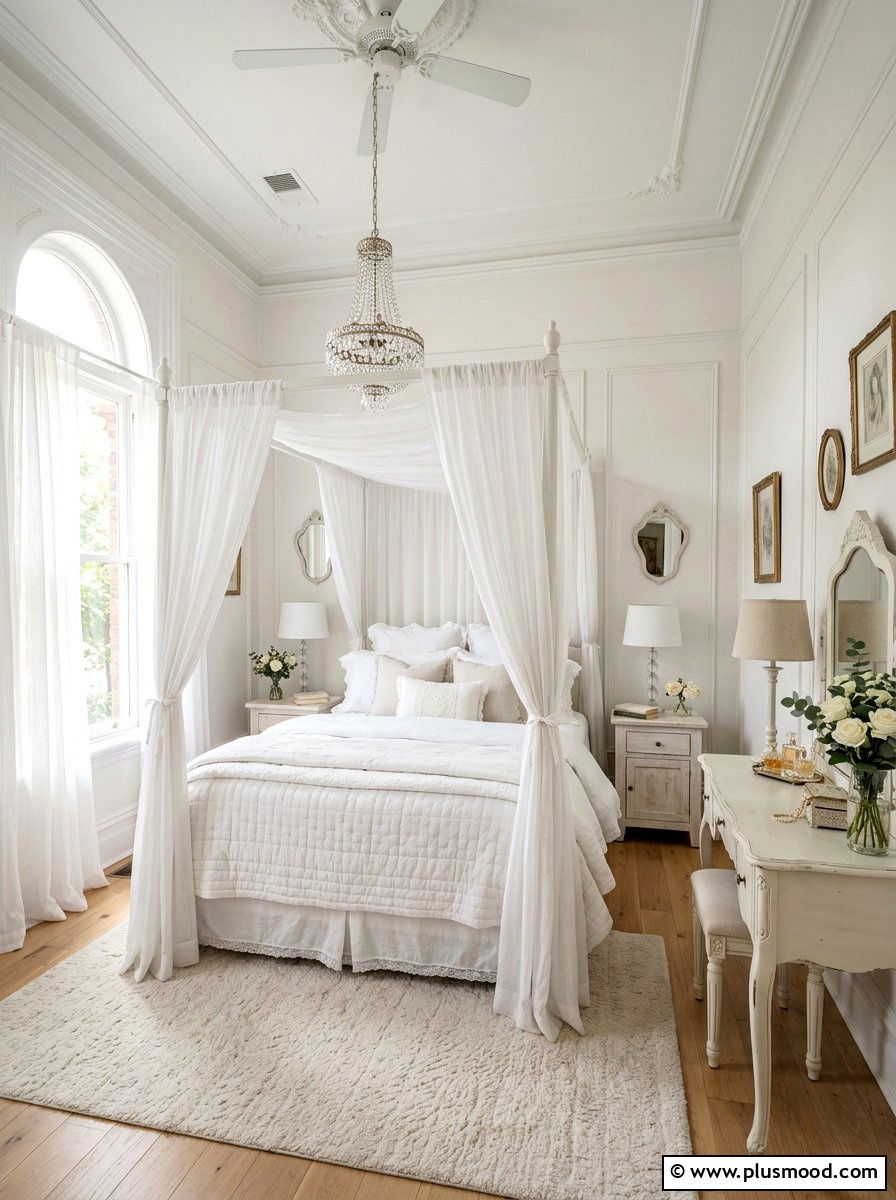 Romantic White Bedroom - 25 white summer bedroom ideas
