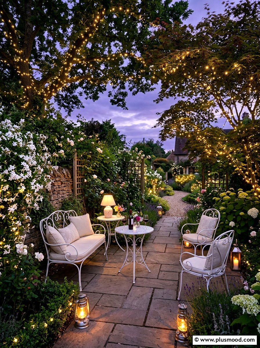 Romantic twilight patio garden - 25 late summer patio decor ideas