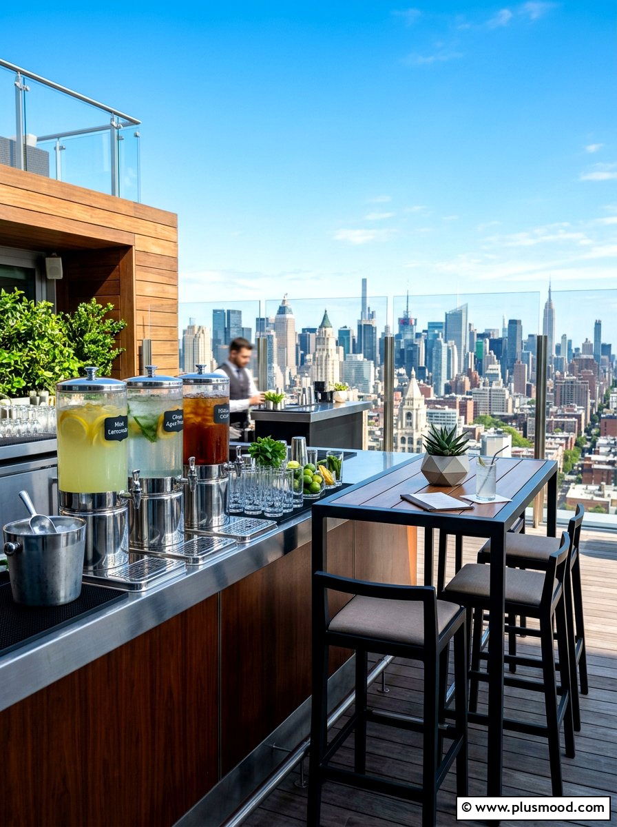 Rooftop Beverage Bar - 25 summer lemonade bar ideas
