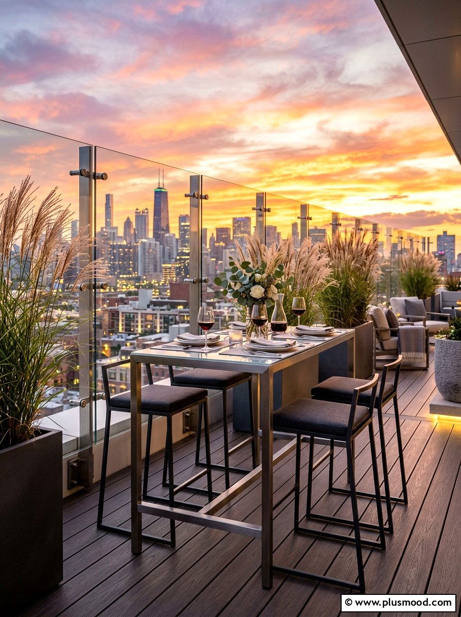 Rooftop Terrace Dining Table - 25 summer outdoor dining ideas