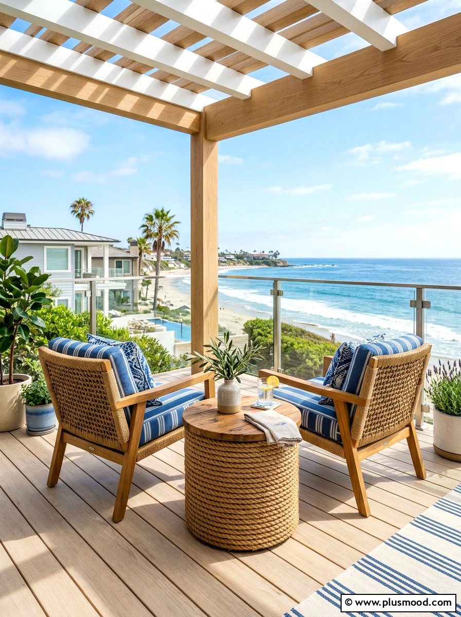 Rope Detail Porch Furniture - 25 summer coastal front porch ideas