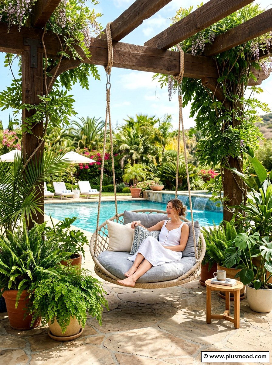 Rope Swing - 25 summer poolside seating ideas