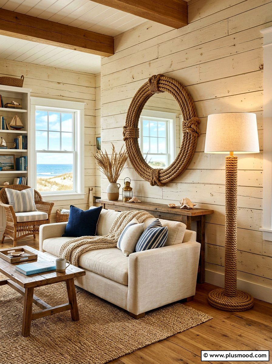 Rope detail living room - 25 beachy summer living room ideas