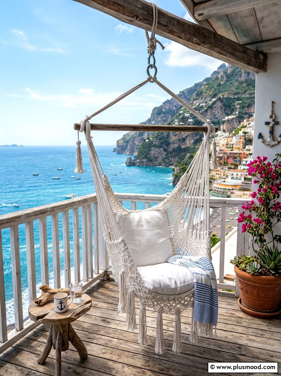 Rope hanging chair - 25 summer balcony swing chair ideas