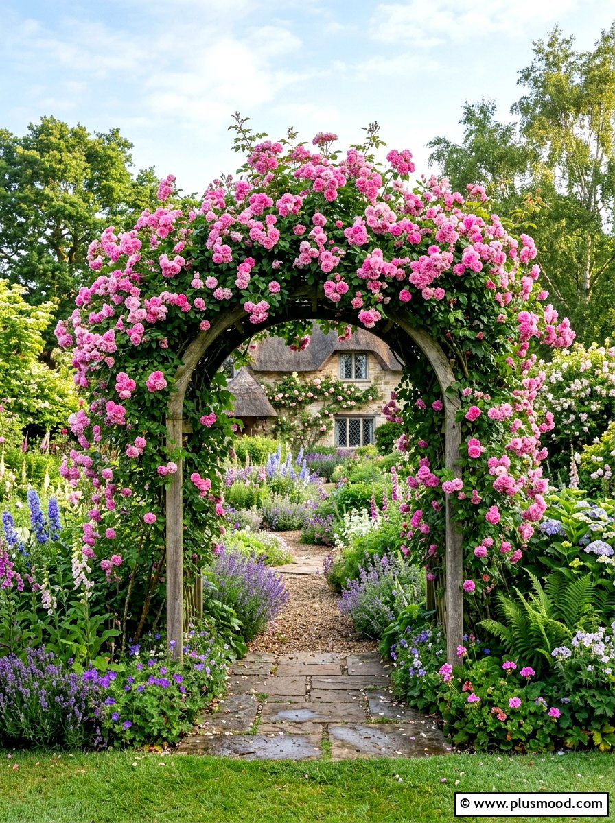 Rose Covered Garden Arbor - 25 summer garden gate front yard ideas