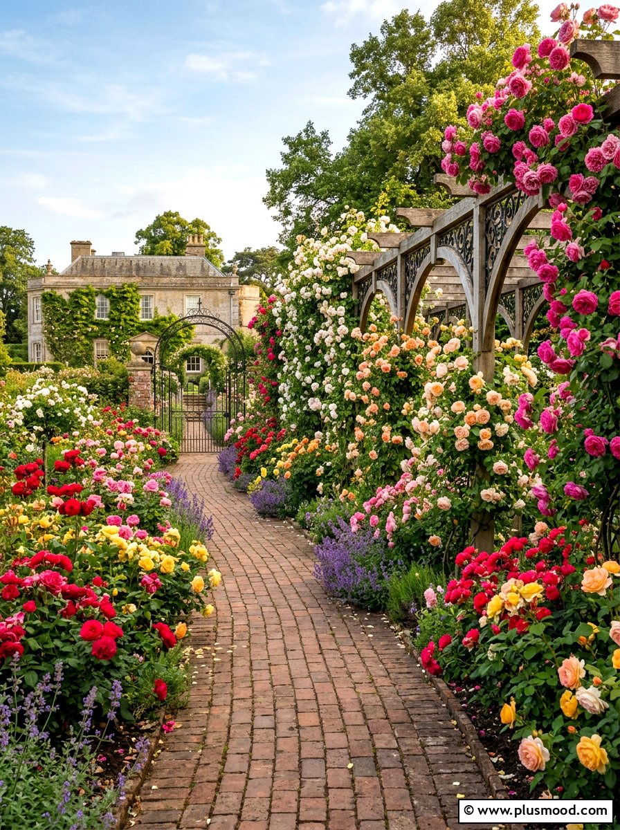 Rose Garden Path - 25 summer flower garden ideas