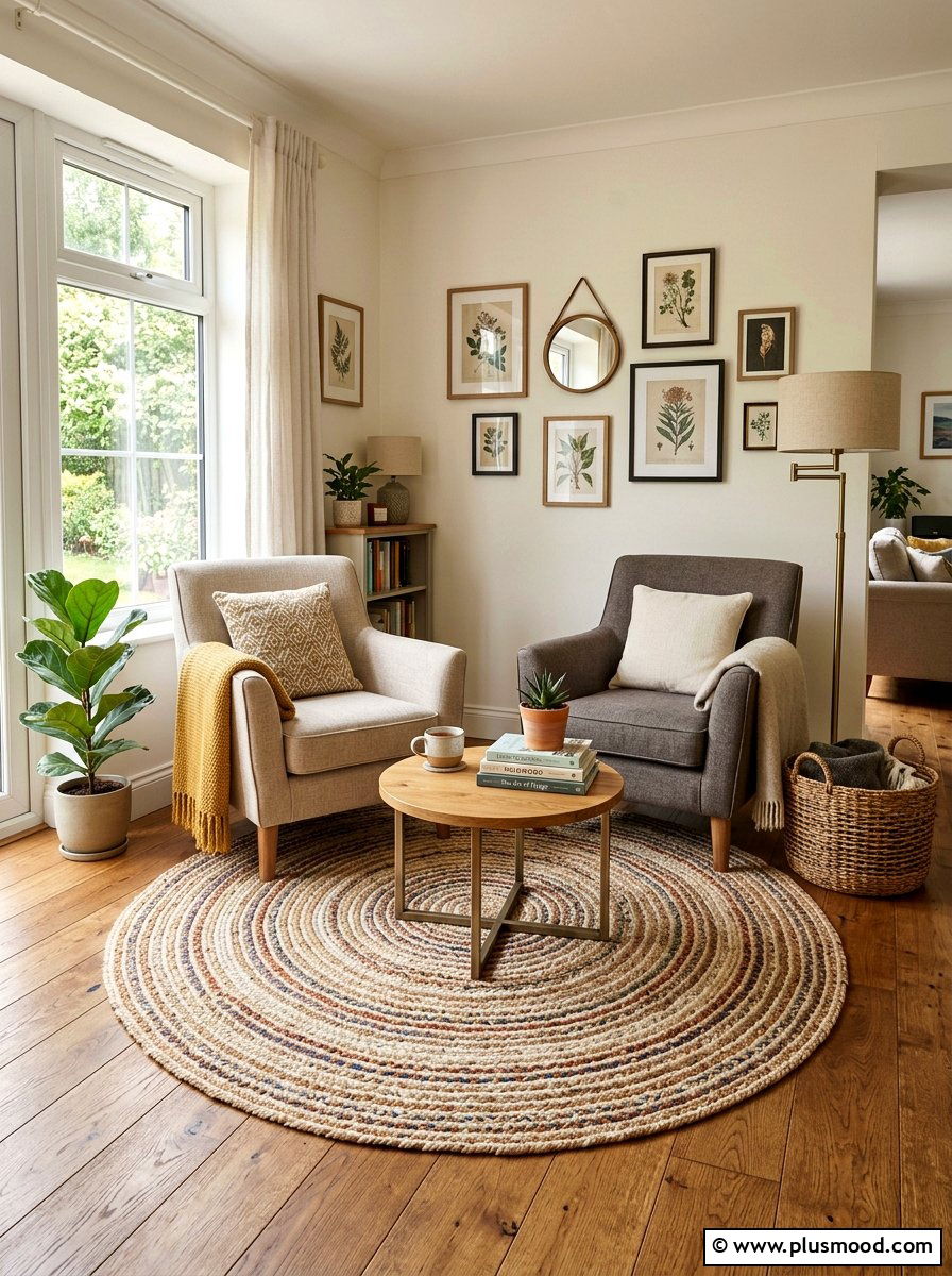 Round Braided Rug - 25 summer rug ideas for living room