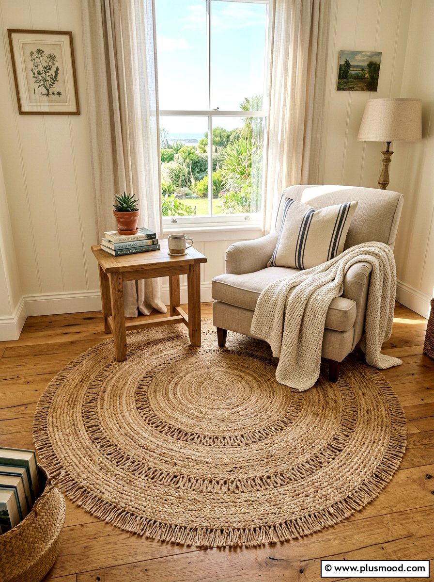 Round Jute Rug - 25 August home decor ideas