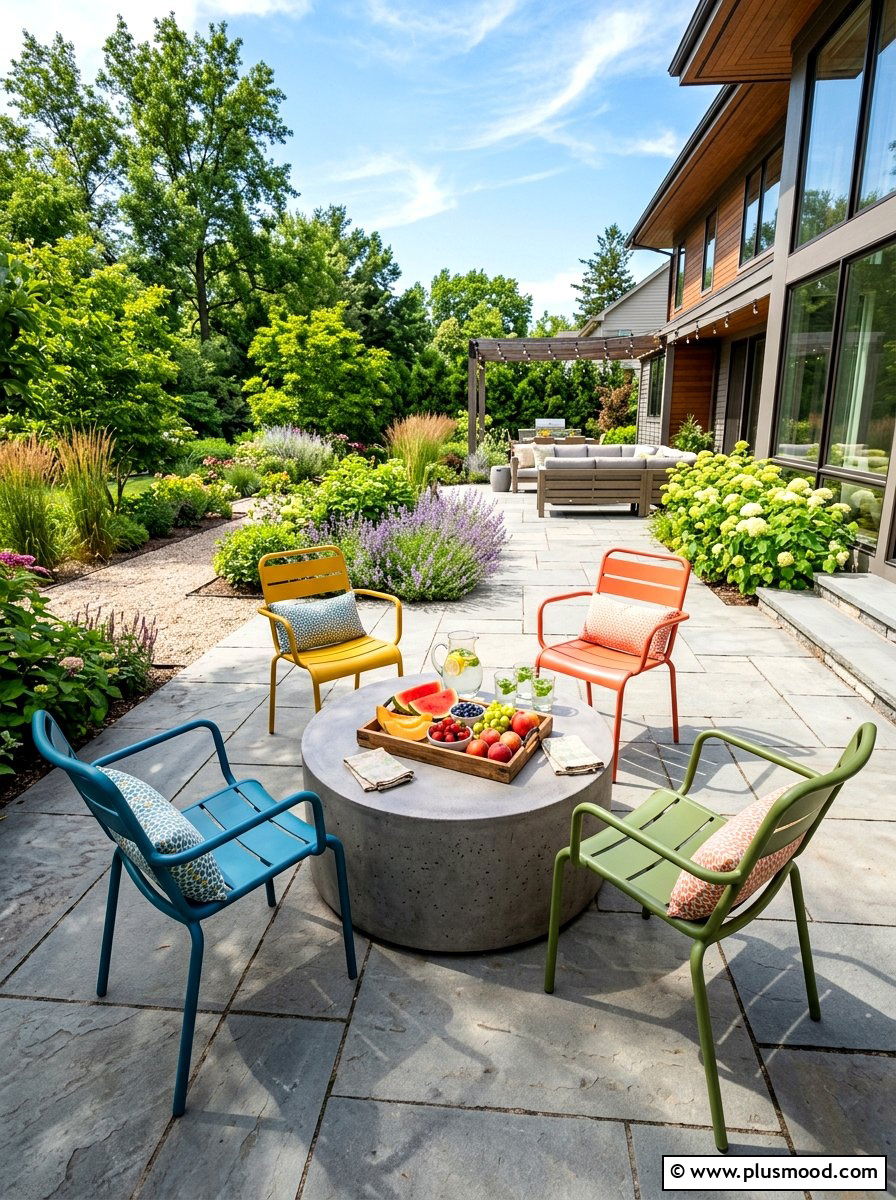 Round Outdoor Coffee Table - 25 summer compact outdoor living ideas