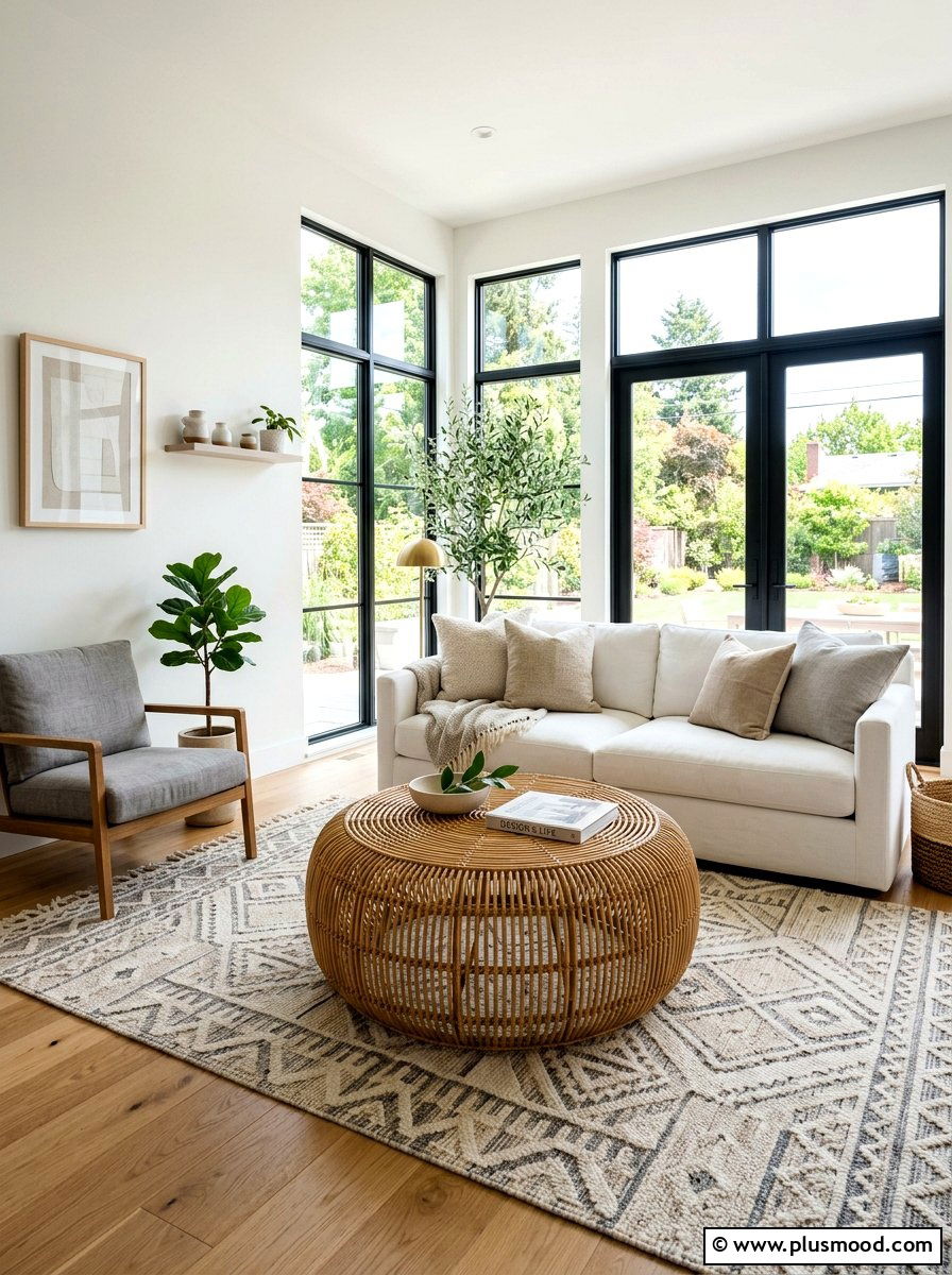 Round Rattan Coffee Table - 25 summer rattan decor ideas