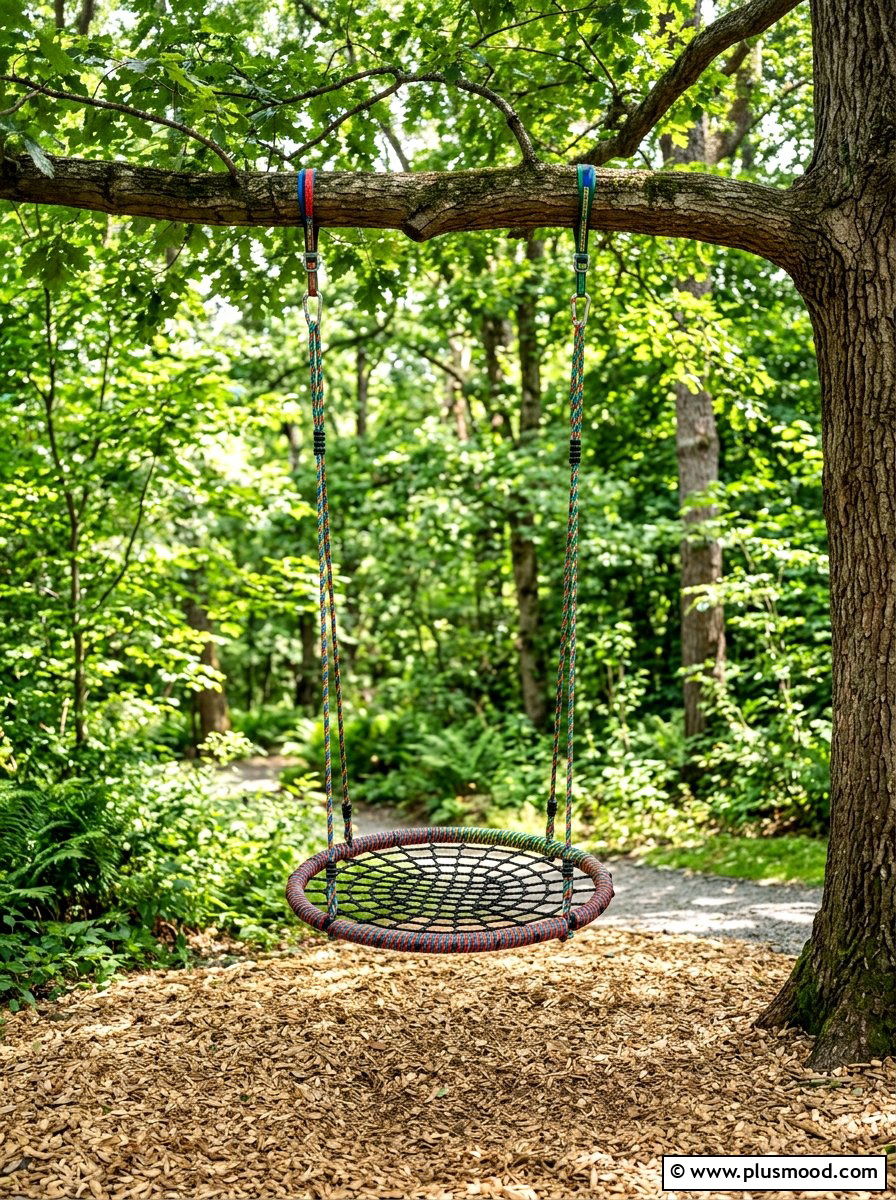 Round Spider Web Tree Swing - 25 summer backyard swing ideas