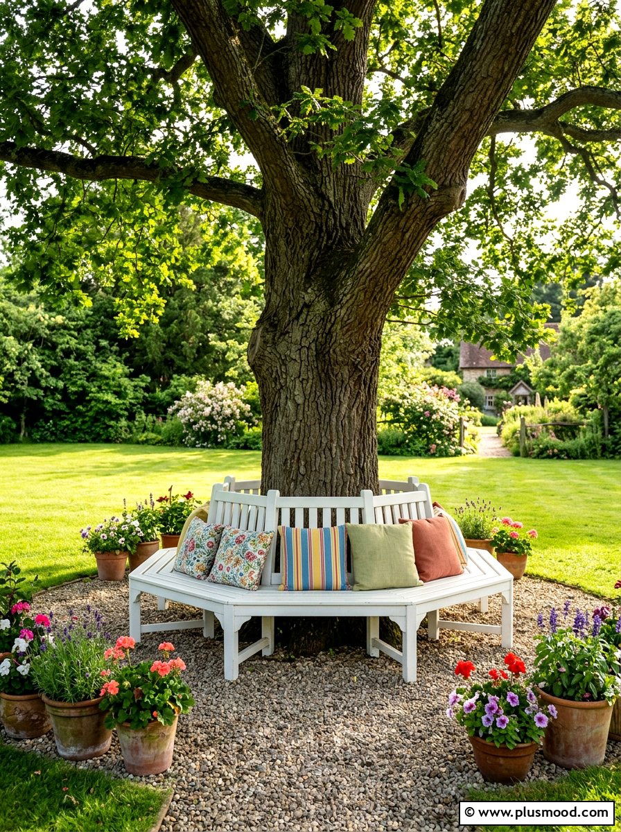 Round Tree Bench - 25 summer outdoor entertaining ideas