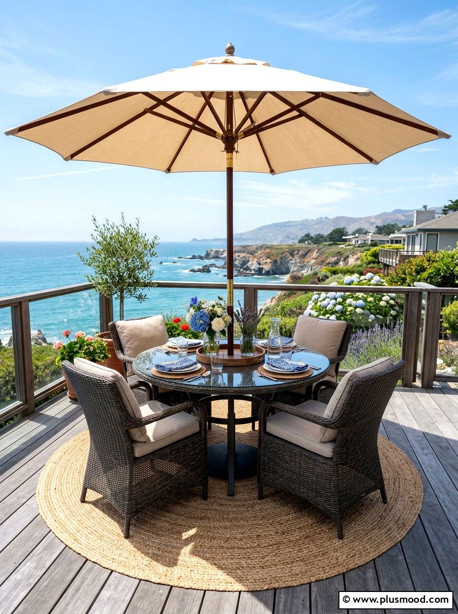 Round Woven Rug - 25 summer porch rug ideas