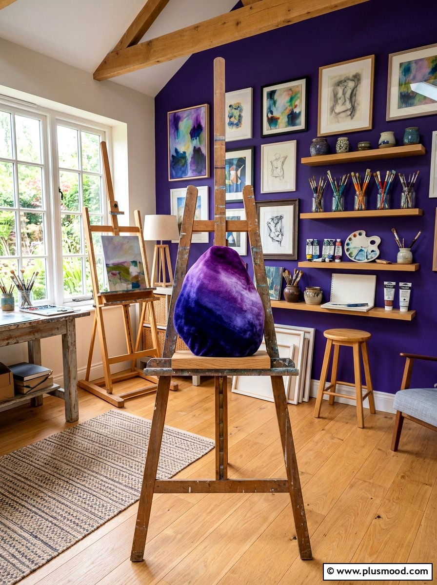 Royal purple velvet ombre rock - 25 painted rock ideas with ombre design