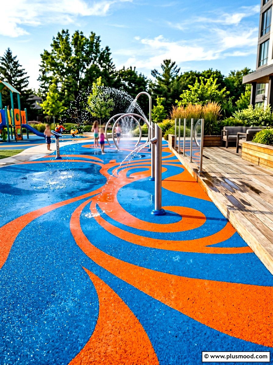 Rubber Safety Surface - 25 summer splash pad backyard ideas