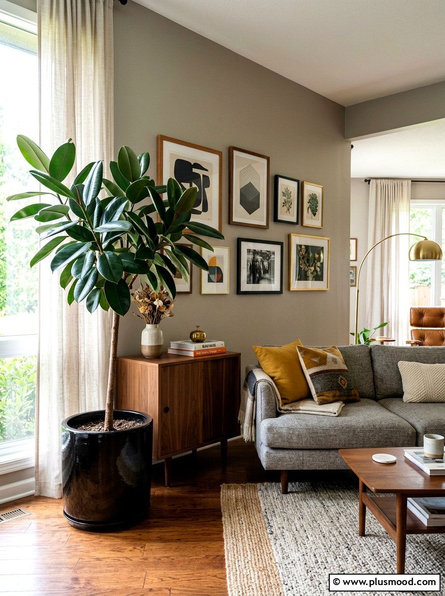 Rubber tree plant - 25 summer greenery decor ideas for living room