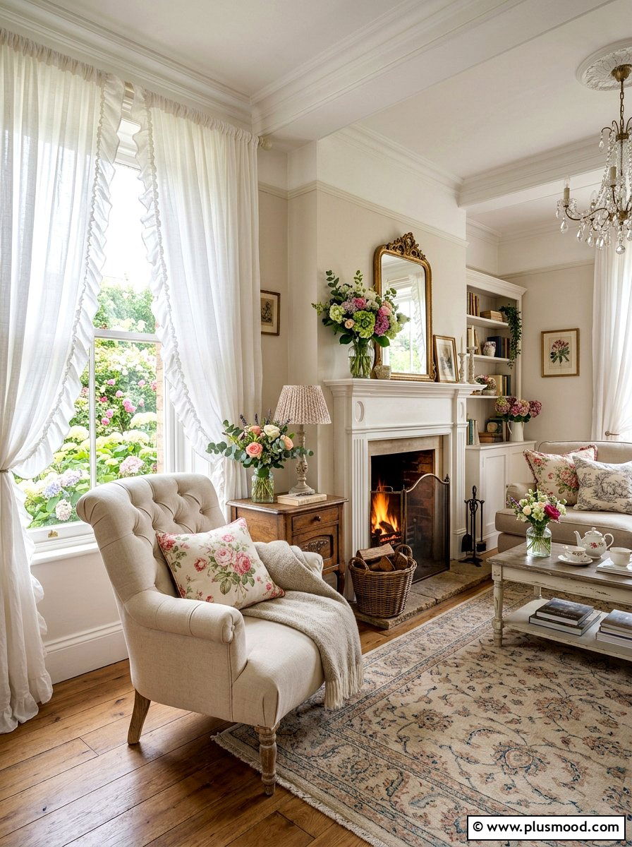 Ruffled Edge Muslin - 25 summer curtains ideas for living room