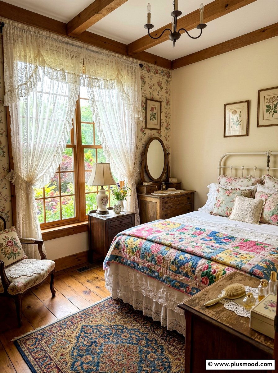 Ruffled Lace Curtains - 25 summer curtains ideas for bedroom