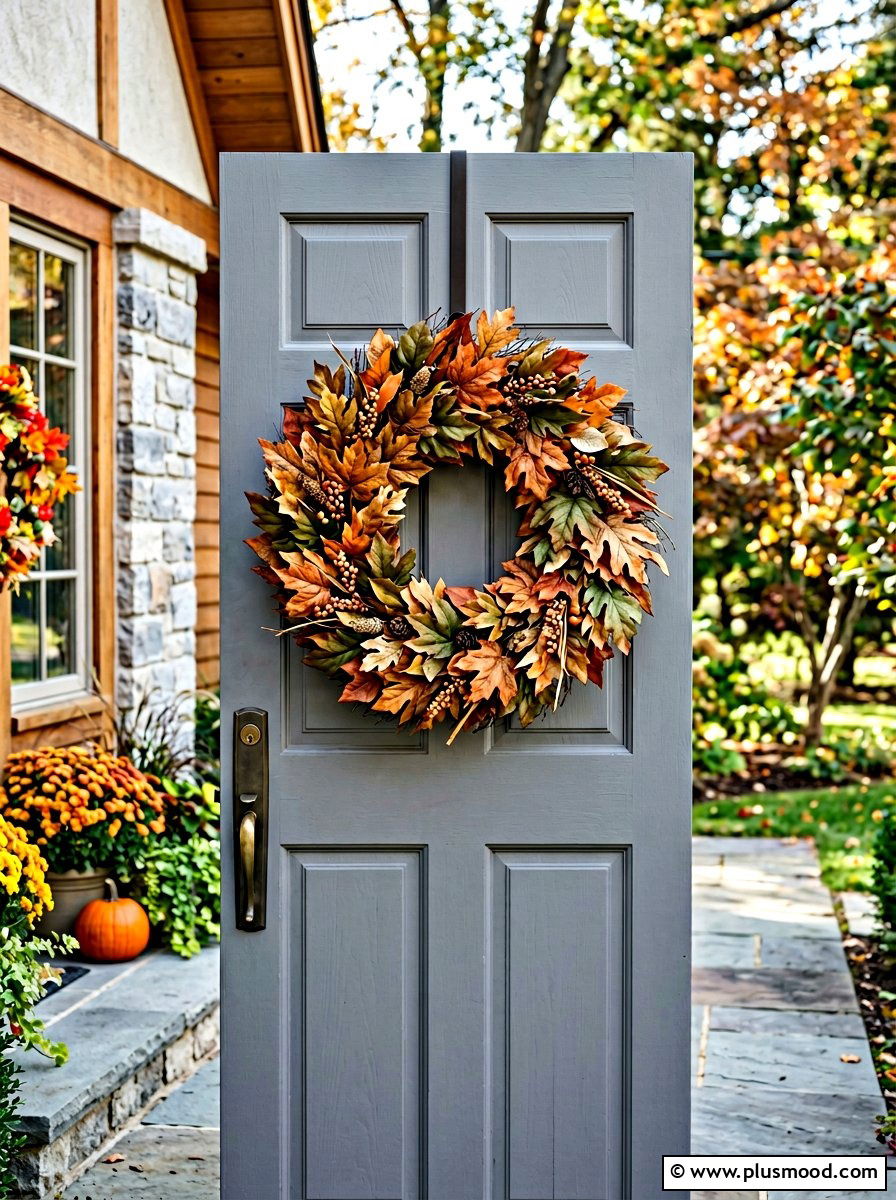 Russet Leaf Wreath - 25 summer to fall wreath ideas