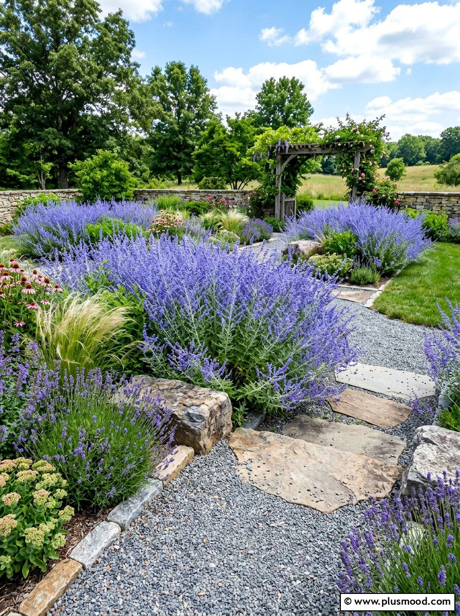 Russian sage landscaping - 25 summer foundation planting ideas for summer