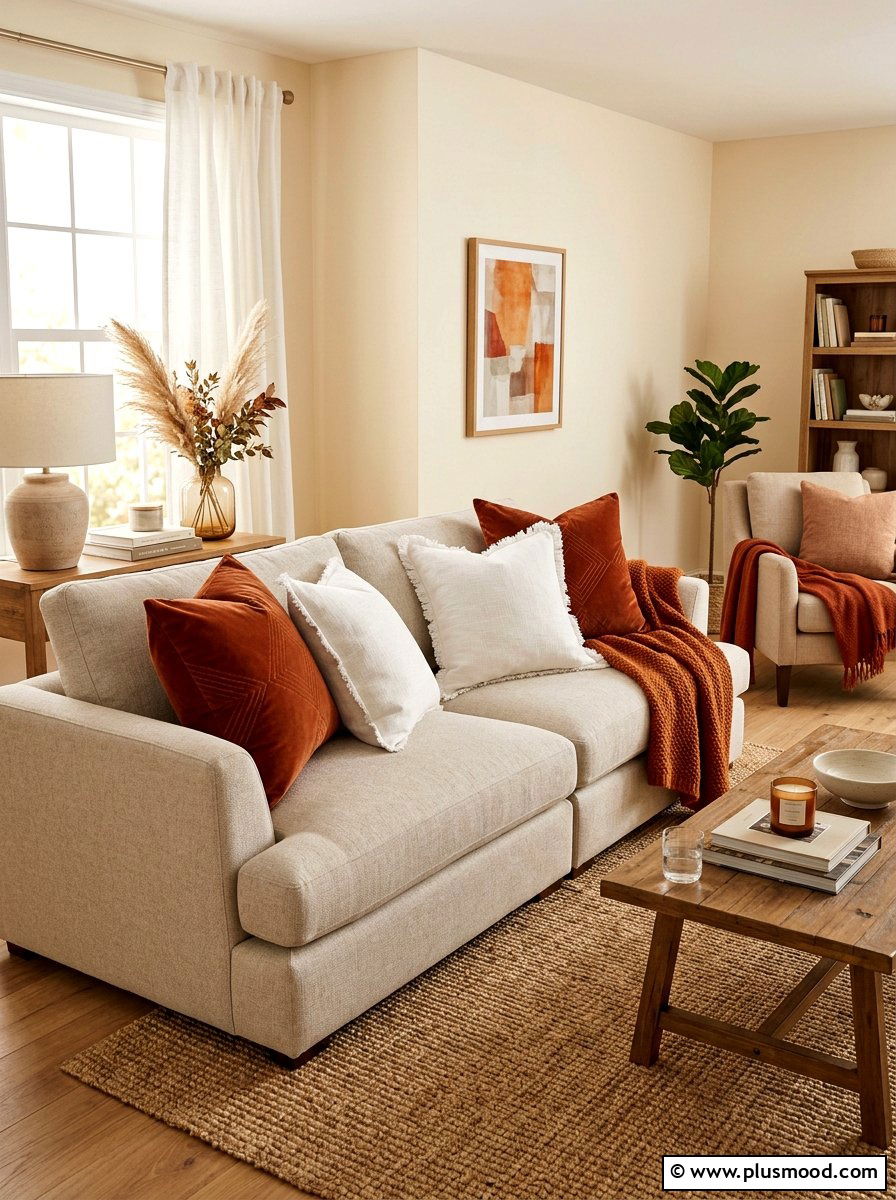 Rust Velvet Pillow - 25 August home decor ideas