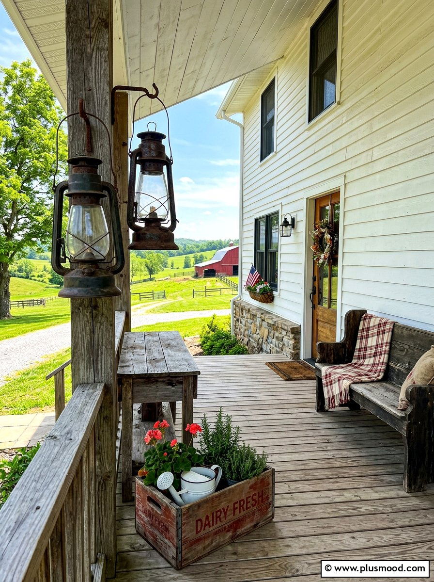 Rustic Barn Lantern - 25 summer front porch lantern ideas