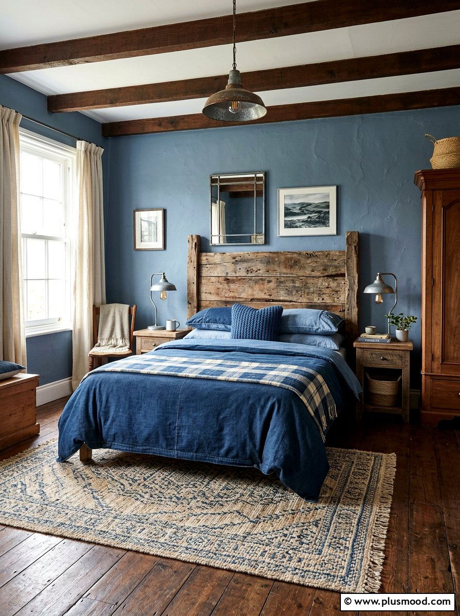 Rustic Blue Wood Bedroom - 25 blue summer bedroom ideas