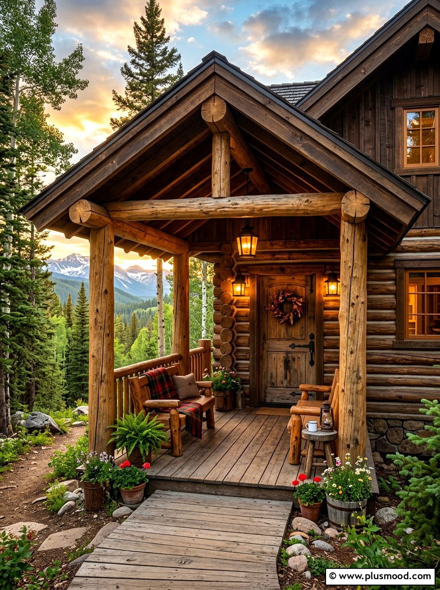 Rustic Cabin Front Porch - 25 summer front porch refresh ideas